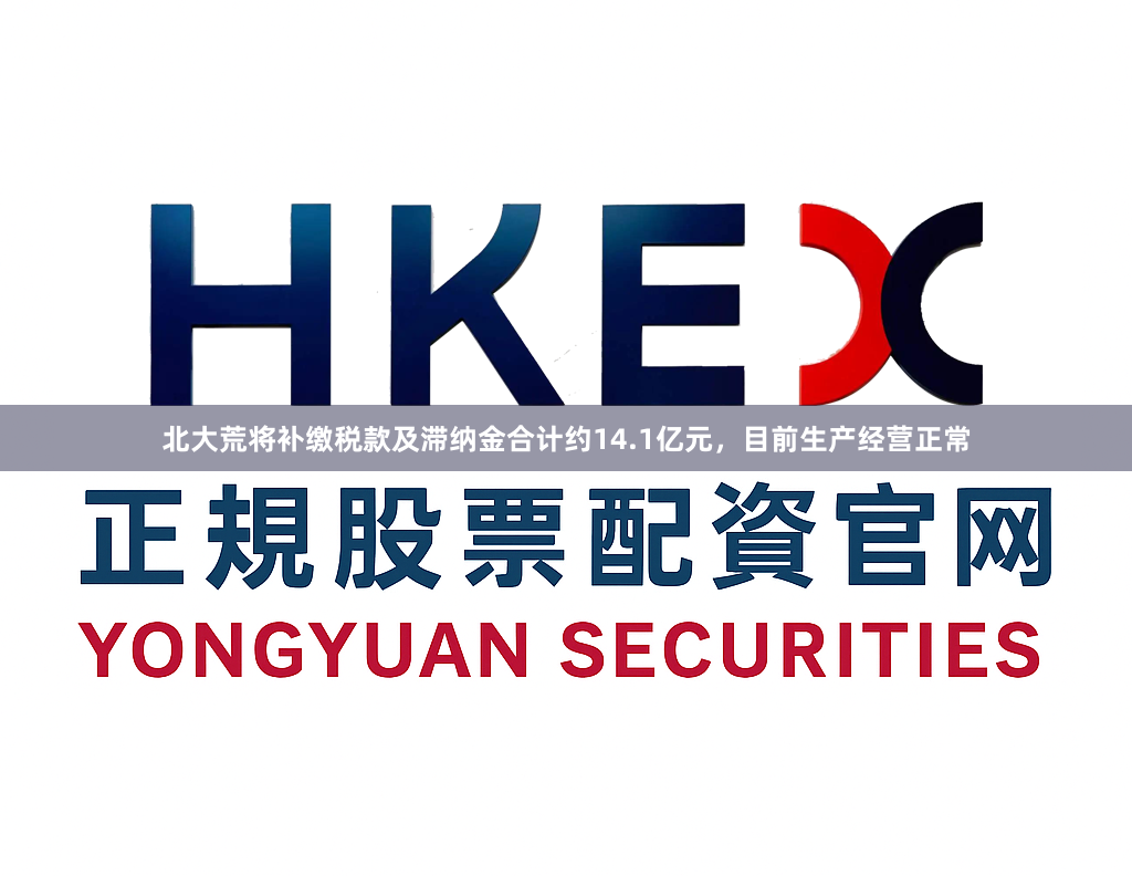 北大荒将补缴税款及滞纳金合计约14.1亿元，目前生产经营正常
