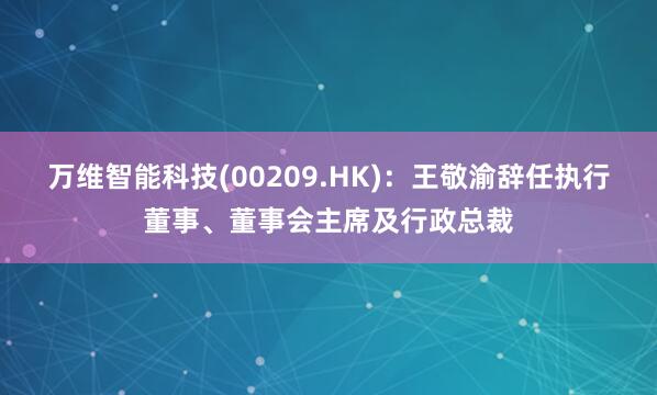 万维智能科技(00209.HK)：王敬渝辞任执行董事、董事会主席及行政总裁