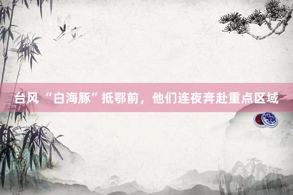 台风 “白海豚”抵鄂前，他们连夜奔赴重点区域