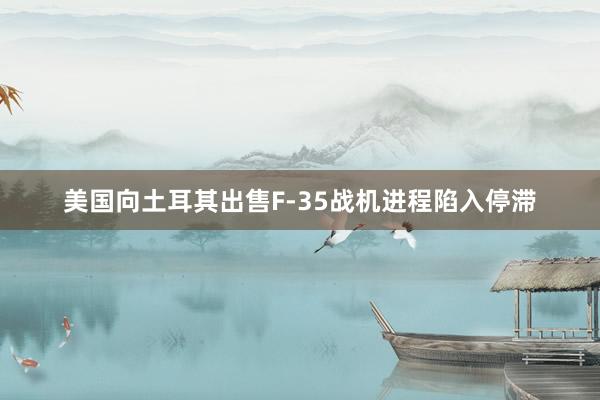 美国向土耳其出售F-35战机进程陷入停滞