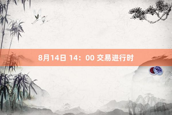 8月14日 14：00 交易进行时