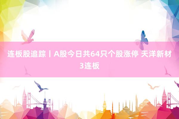 连板股追踪丨A股今日共64只个股涨停 天洋新材3连板