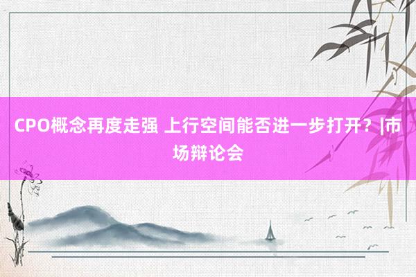 CPO概念再度走强 上行空间能否进一步打开？|市场辩论会