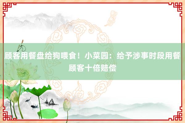 顾客用餐盘给狗喂食！小菜园：给予涉事时段用餐顾客十倍赔偿