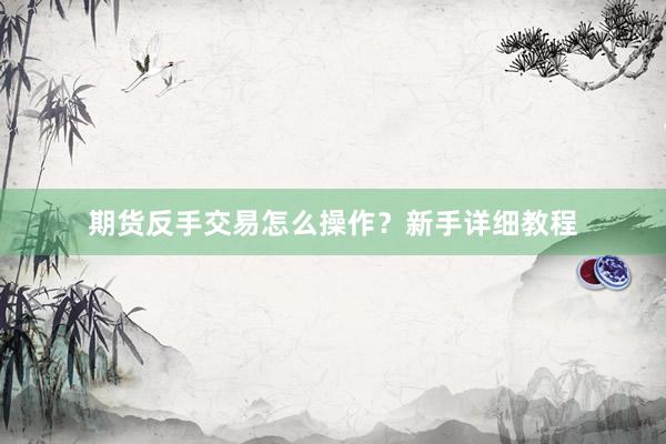 期货反手交易怎么操作？新手详细教程