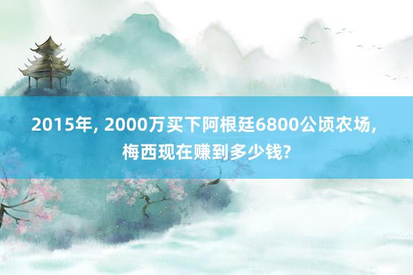 2015年, 2000万买下阿根廷6800公顷农场, 梅西现在赚到多少钱?