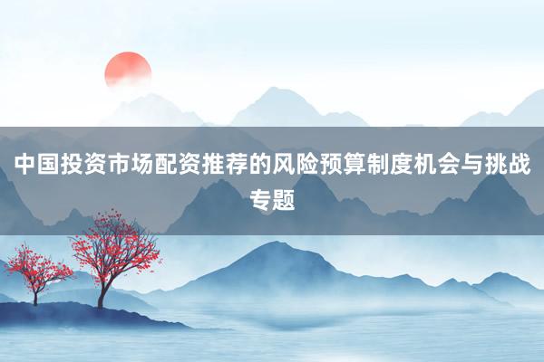 中国投资市场配资推荐的风险预算制度机会与挑战专题
