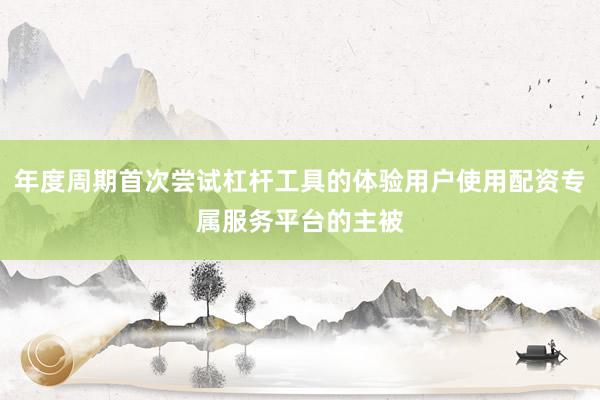 年度周期首次尝试杠杆工具的体验用户使用配资专属服务平台的主被