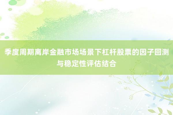 季度周期离岸金融市场场景下杠杆股票的因子回测与稳定性评估结合