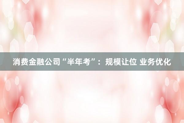 消费金融公司“半年考”：规模让位 业务优化