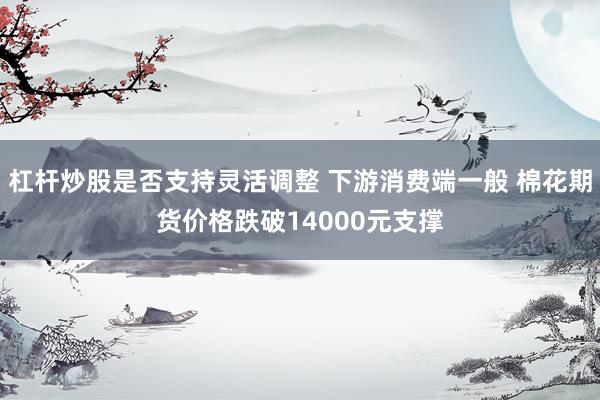 杠杆炒股是否支持灵活调整 下游消费端一般 棉花期货价格跌破14000元支撑