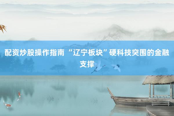 配资炒股操作指南 “辽宁板块”硬科技突围的金融支撑