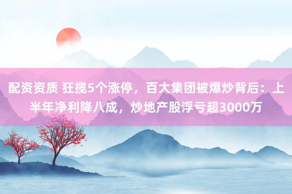 配资资质 狂揽5个涨停，百大集团被爆炒背后：上半年净利降八成，炒地产股浮亏超3000万