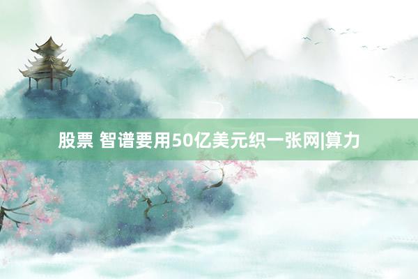 股票 智谱要用50亿美元织一张网|算力
